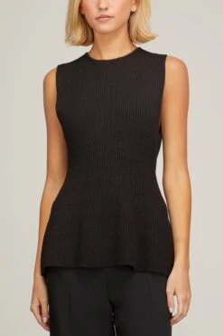 Toteme Contour Top In Black -ULLA JOHNSON Shop toteme contour top in black 2