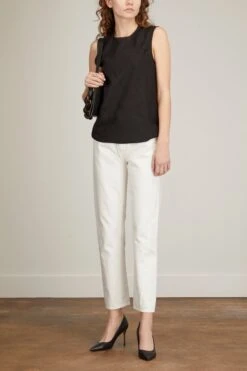 Front Page -ULLA JOHNSON Shop toteme twisted sleeveless top in black 1