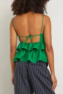 ULLA JOHNSON Amrita Top In Emerald -ULLA JOHNSON Shop ullajohsnon AmritaTopinEmerald 3