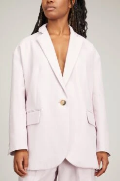 Vanessa Bruno Virginia Blazer In Rose Poudre 8 Vanessa Bruno Virginia Blazer In Rose Poudre -ULLA JOHNSON Shop vanessabruno VirginiaBlazerinRosePoudre 2