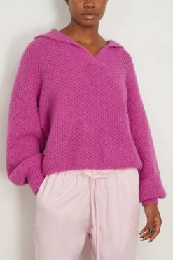 Ally Sweater In Roselle 8 Ally Sweater In Roselle -ULLA JOHNSON Shop xirena AllySweaterinRoselle 2