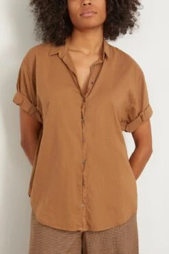 Channing Shirt In Acorn -ULLA JOHNSON Shop xirena ChanningShirtinAcorn 2