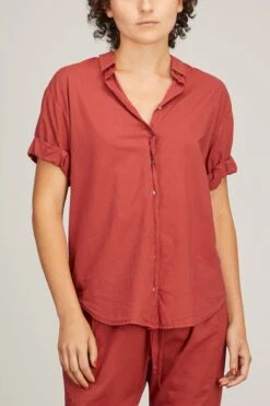 Channing Shirt In Brick Red 8 Channing Shirt In Brick Red -ULLA JOHNSON Shop xirena ChanningShirtinBrickRed 2