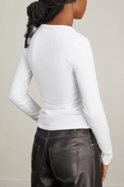 Frankie Long Sleeve Top In White 9 Frankie Long Sleeve Top In White -ULLA JOHNSON Shop xirena FrankieLongSleeveTopinWhite 3