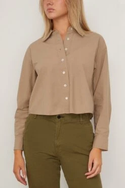 Morgan Shirt In Taupe -ULLA JOHNSON Shop xirena MorganShirtinTaupe 2