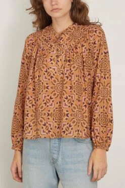 Bryn Top In Golden Flora 8 Bryn Top In Golden Flora -ULLA JOHNSON Shop xirena bryn top in golden flora 2