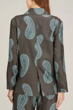 Rowe Blazer In Black Paisley -ULLA JOHNSON Shop xirena rowe blazer in black paisley 3