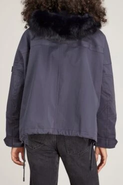 Bachette Jacket In Ink -ULLA JOHNSON Shop yves salomon bachette jacket in ink 3