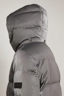 Irise Down Coat With Lamb Trim In Basalte -ULLA JOHNSON Shop yvessalomon IriseDownCoatwithLambTriminBasalte 5