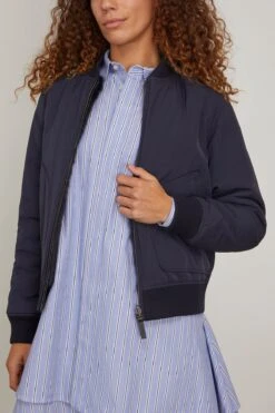 Reversible Technical Jacket With Mink Trim In Dark Blue 11 Reversible Technical Jacket With Mink Trim In Dark Blue -ULLA JOHNSON Shop yvessalomon ReversibleTechnicalJacketwithMinkTriminDarkBlue 4