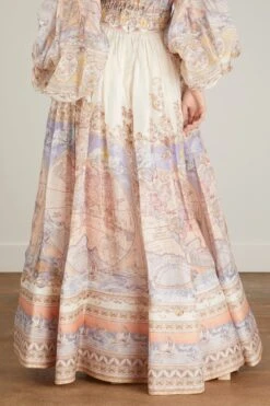 Zimmermann High Tide Maxi Skirt In Odyssey Print -ULLA JOHNSON Shop zimmermann high tide maxi skirt in odyssey print 3